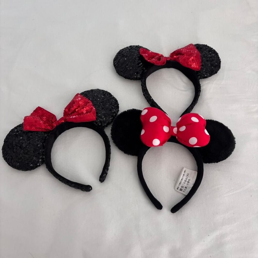 Disney BUNDLE Of 3 Head piece Minnie Mickey Mouse Ears Women's Hair Accessory B1